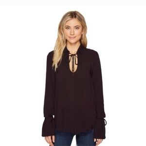 Paige "Calissa" V-Neck Bell Sleeve Blouse